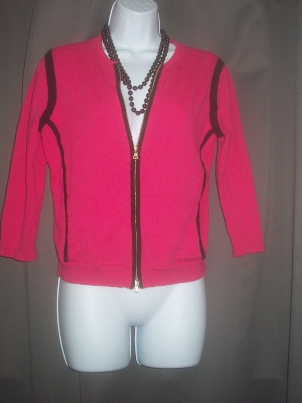 womens sweater.double zip up.EXPRESS. neon pink.size medium